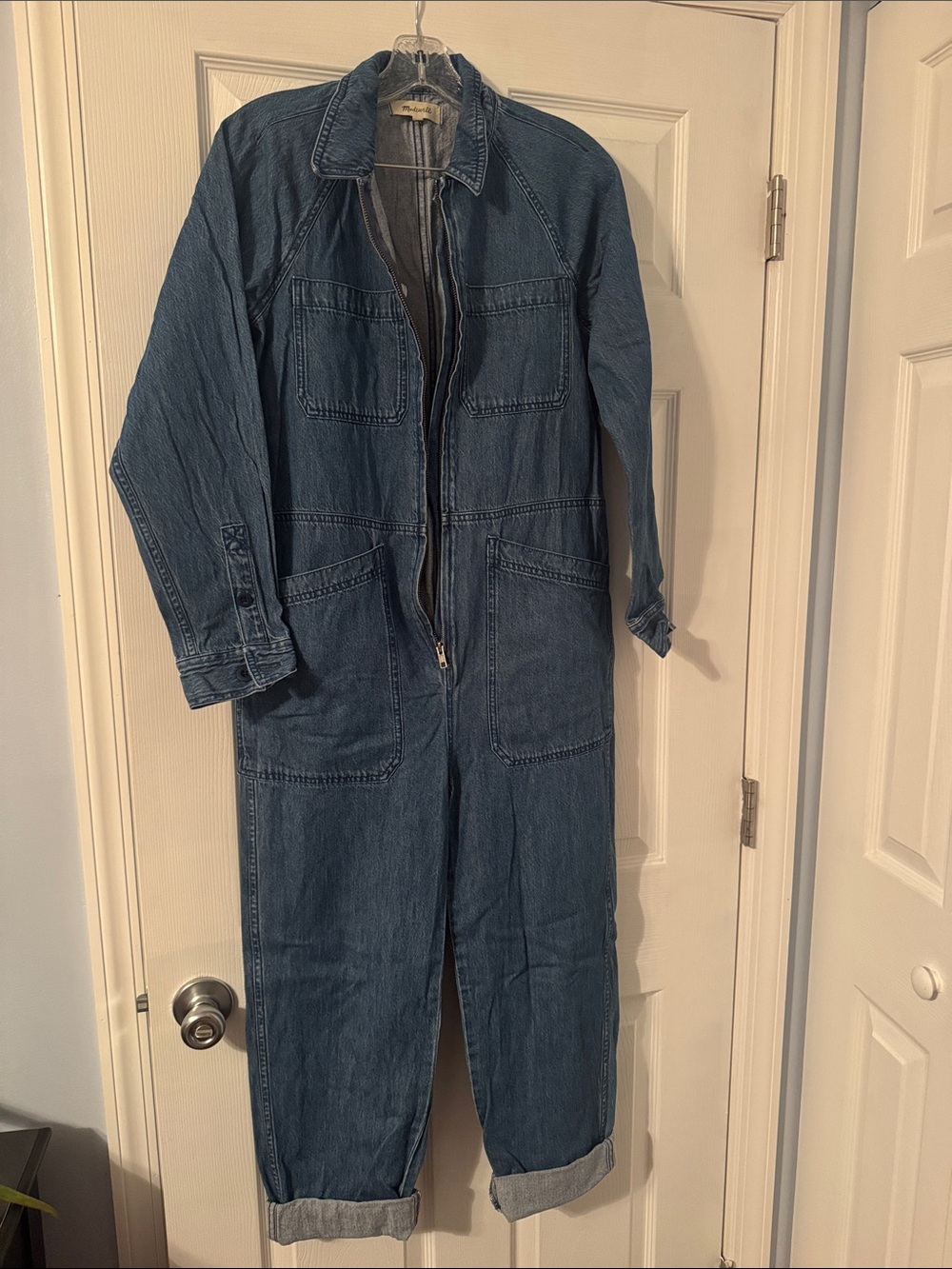 Madewell Denim Coverall Jumpsuit in Medium Blue